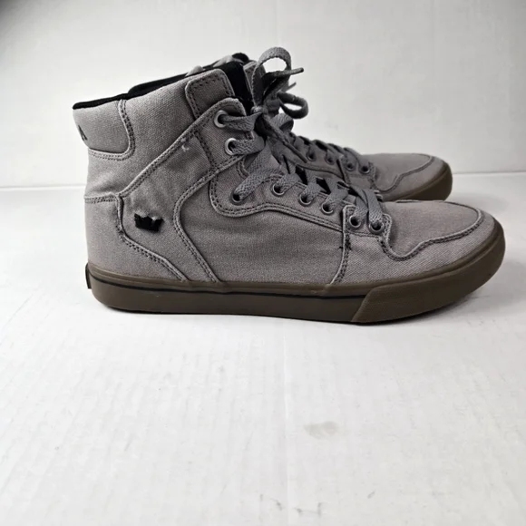 Supra Charcoal Canvas High-Top Sneakers - Picture 1 of 10